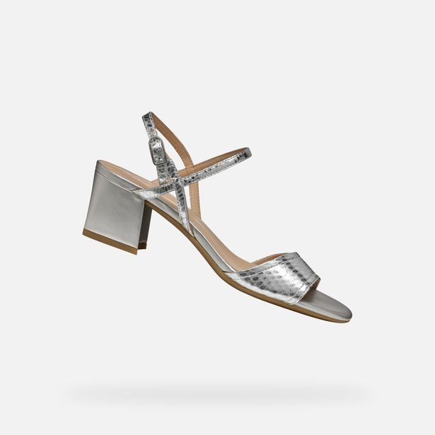 Stříbrné dámské sandály Geox New Eraklia 50