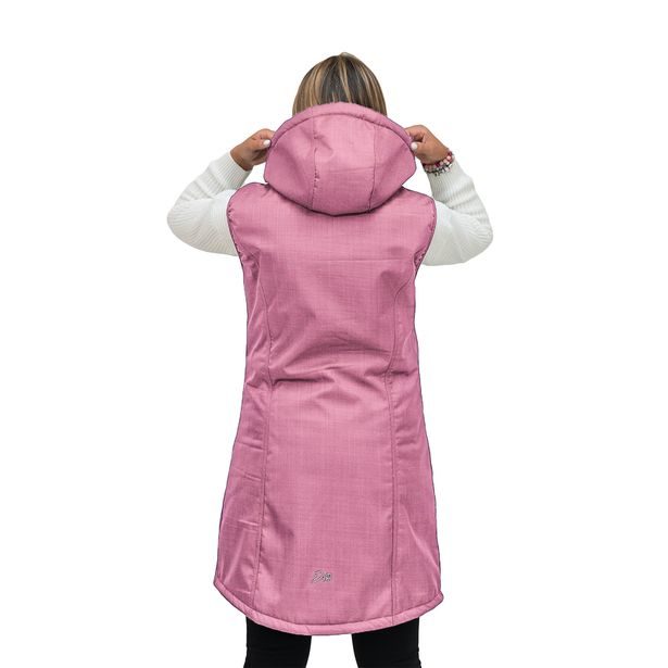 ESITO Dámská zimní softshellová vesta s beránkem Antique pink - růžová