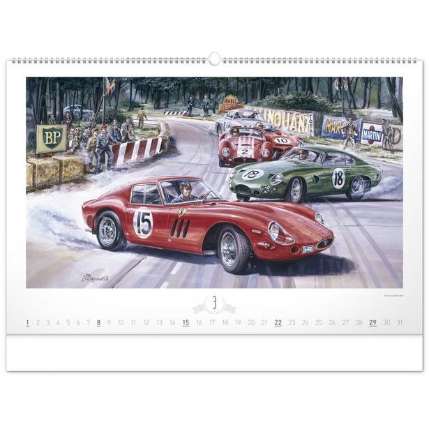 NOTIQUE Nástěnný kalendář Oldtimers – Václav Zapadlík 2026, 64 x 42 cm