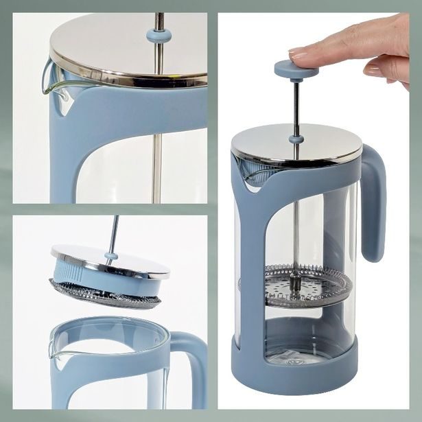 KELA Konvice na čaj a kávu frenchpress kouřově modrá 1l KL-10988