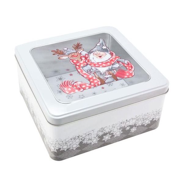 Nezařazeno DÓZA NA CUKROVÍ 17,7X17,7X8,6CM SANTA A JELEN_hamashop