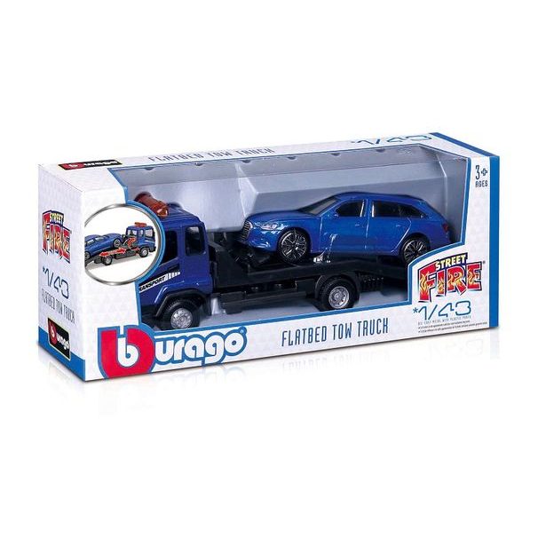 Bburago Bburago - Flatbed Transort a Tow Truck, Street Fire, 1:43, assort