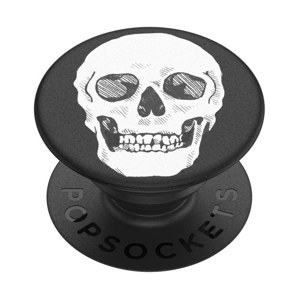 PopSockets PopGrip Gen.2, Shaky Bones White, bílá lebka na černém podkladu