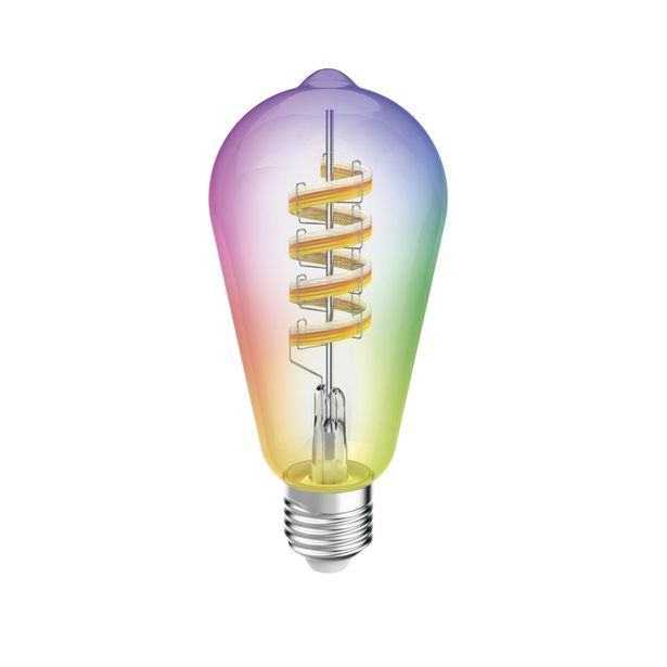 Hama SMART WiFi LED žárovka, Matter, E27, retro, ST64 Filament, RGBW, stmívatelná, aplikace
