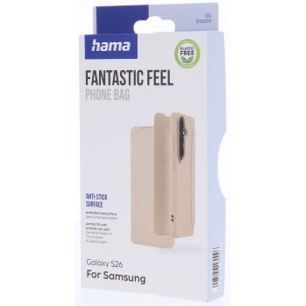Hama Fantastic Feel, pouzdro-knížka pro Samsung Galaxy S26, hebký povrch, béžové
