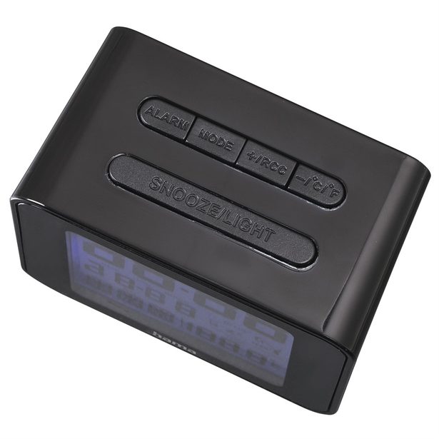 Hama Cube, digitální budík, řízený rádiovým signálem, černý
