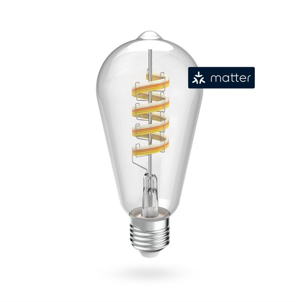 Hama SMART WiFi LED žárovka, Matter, E27, retro, ST64 Filament, RGBW, stmívatelná, aplikace