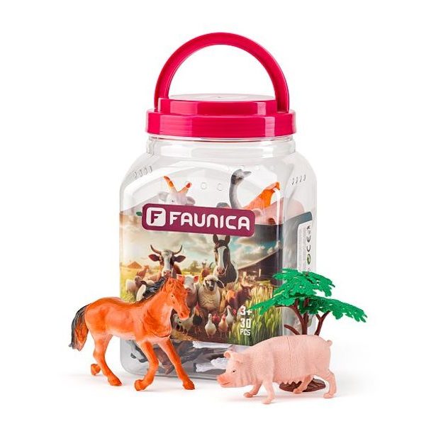 FAUNICA Zvířátka Farma - sada figurek v MEGA tubě