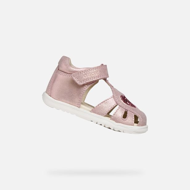 Světle růžové dívčí sandály pro první kroky Geox Sandal Macchia