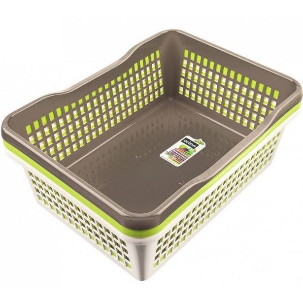 košík 2,6l 24,8x14,7x 7,2cm, prolamovaný, 5barev, plast