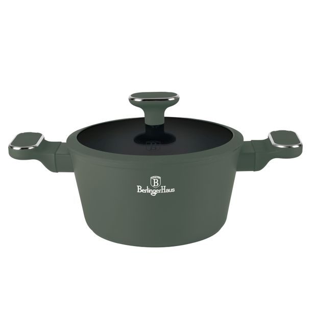 BERLINGERHAUS Kastrol s titanovým povrchem a poklicí 20 cm Matte Green Collection BH-8200