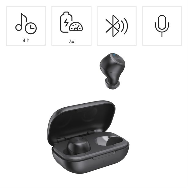 Hama Bluetooth sluchátka Spirit Chop II, špunty, černá