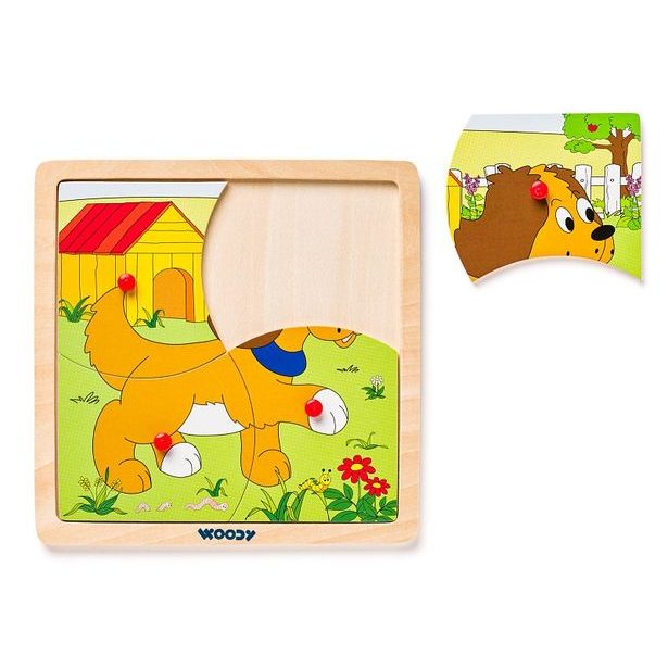 Displ.12ks - Puzzle ze 4 dílů "Mašinka", 4 motivy