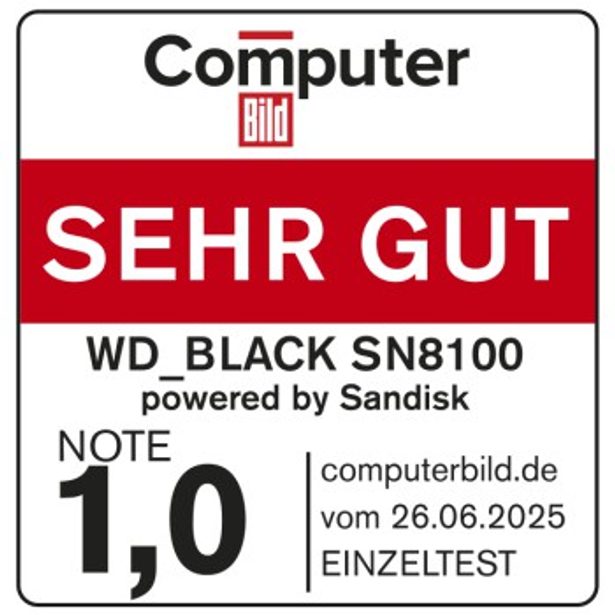 WD BLACK SN8100 PCIe 5.0x4 NVMe M.2 SSD 1 TB