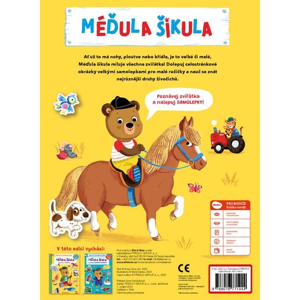 MÉĎULA ŠIKULA: POZNÁVÁME ZVÍŘÁTKA – Samolepková knížka