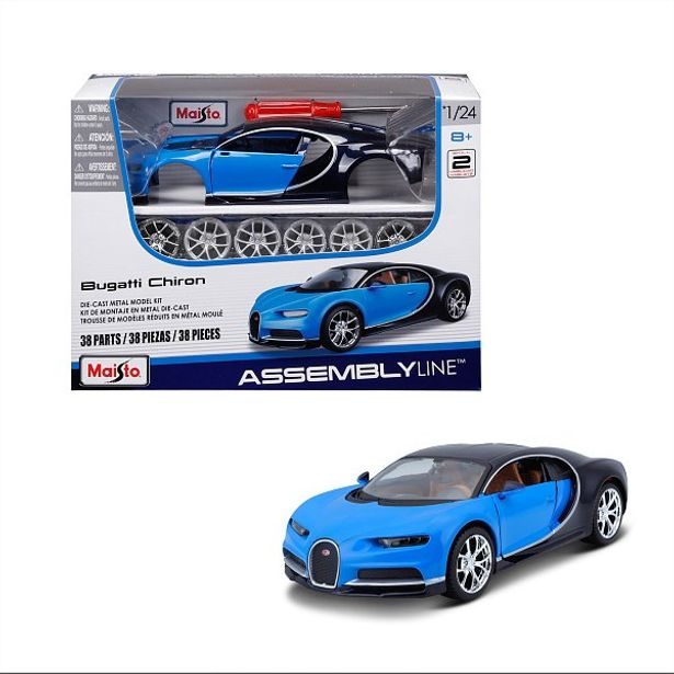 Maisto Maisto - Bugatti Chiron, modrá, assembly line, 1:24