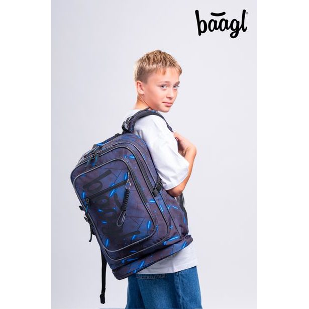 BAAGL SET 5 Cubic Flash: batoh, penál, sáček, ledvinka, obal na notebook GRS