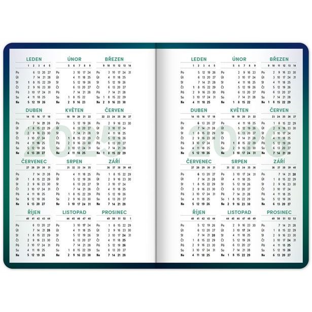 NOTIQUE Školní diář Zelený (září 2025 – prosinec 2026), 9,8 x 14,5 cm