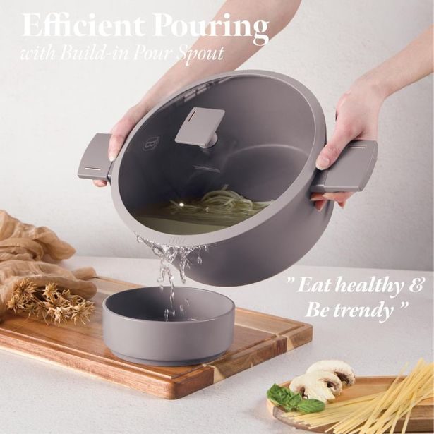 BERLINGERHAUS Kastrol s titanovým povrchem a poklicí 28 cm Taupe Collection BH-8102