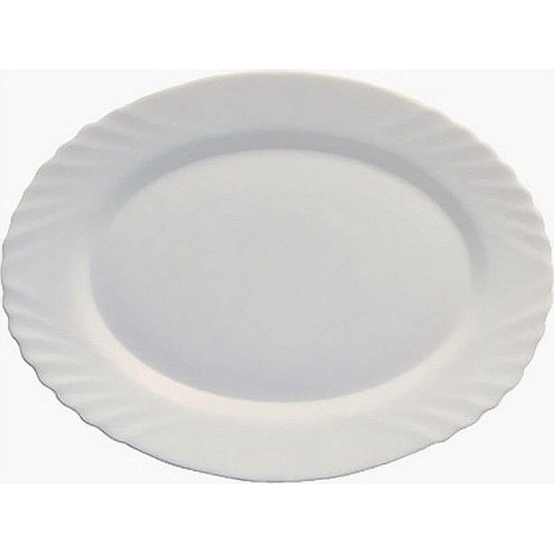 talíř 22cm ovál EBRO bílý, opál.sklo