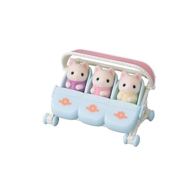 Sylvanian family Kočičí trojčata Floral s kočárkem