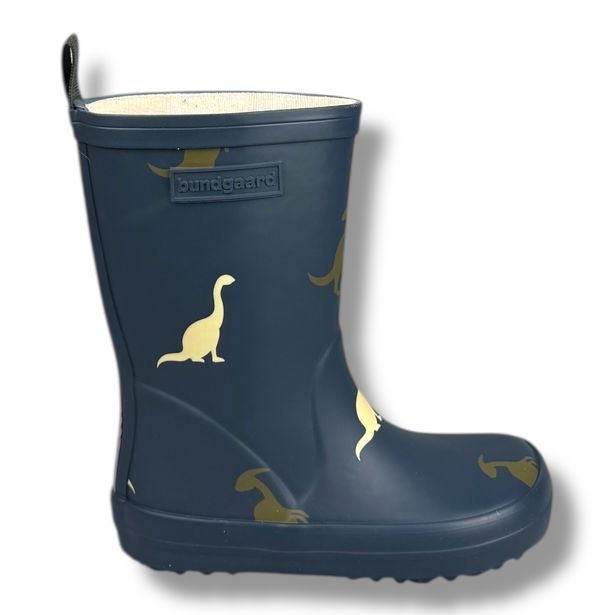 Bundgaard Charly – barefoot dětské holínky s užší patou a širší špičkou Dino