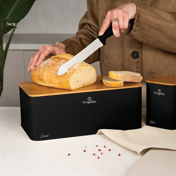 BERLINGERHAUS Chlebník a sada dóz na potraviny 4 ks Matte Black Collection BH-8903