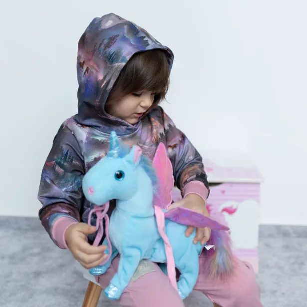 ESITO Dětská mikina s kapucí Horses - růžová