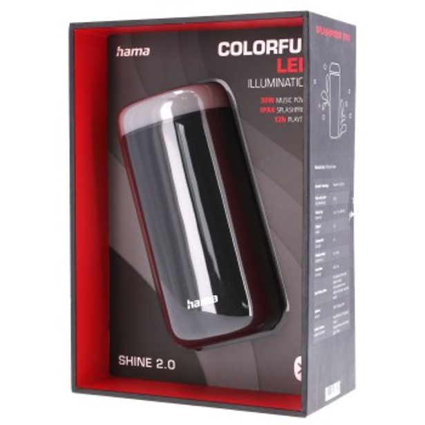 Bluetooth reproduktor Shine 2.0, LED podsvícení, IPx4, černý