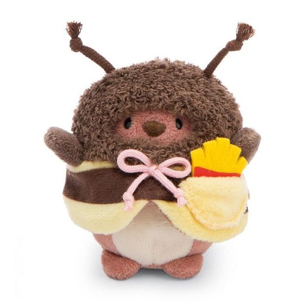 NICI NICI plyš MyMochi Medvídek Nomo 8cm v kostýmu včelky a hranolkami,set dárkové balení 8,5x6,5x10cm