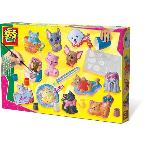 Odlievanie a maľovanie sada mačky a psy