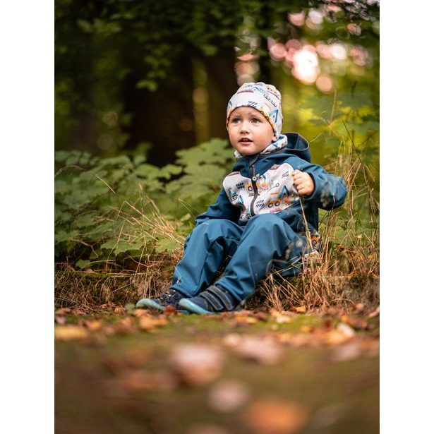 Unuo, Batolecí softshellové kalhoty s fleecem Basic, Kobaltová, Bagry