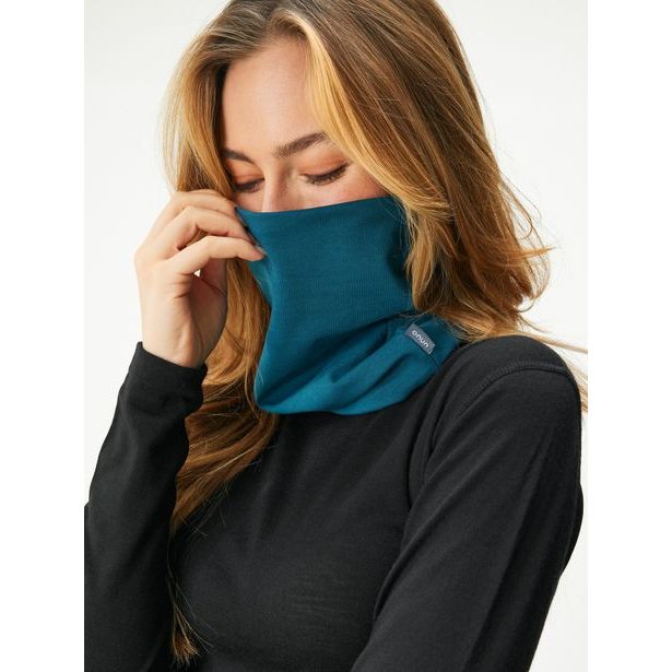 Unuo Dámský nákrčník z teplákoviny Basic, Tm. Petrolejová