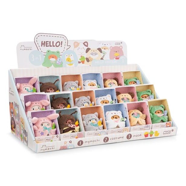NICI NICI display plyš MyMochi 8cm, 18ks assort, dárkové balení 3v1