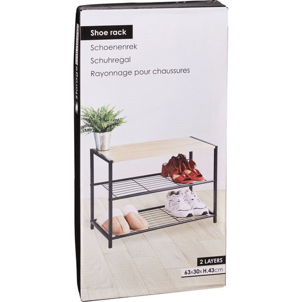 STORAGE SOLUTIONS Botník kovový 2 police 63 x 30 x 43 cm KO-BA3000030
