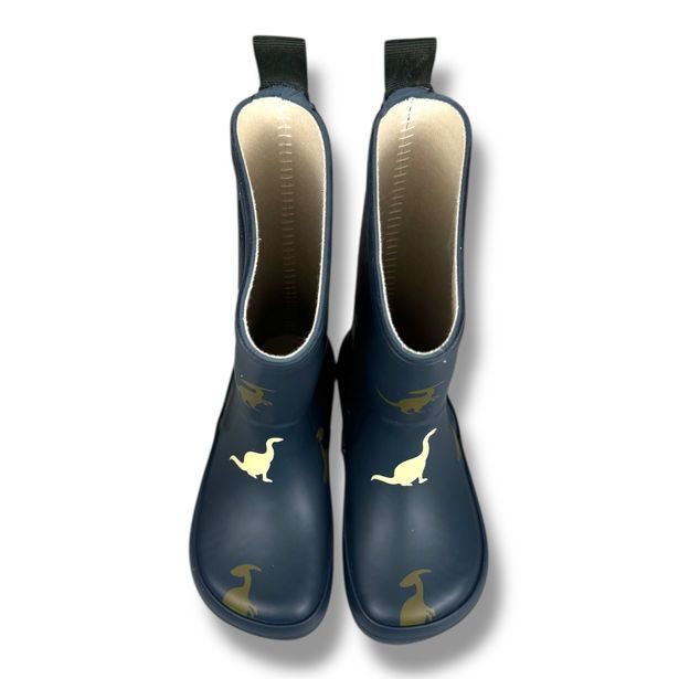 Bundgaard Charly – barefoot dětské holínky s užší patou a širší špičkou Dino