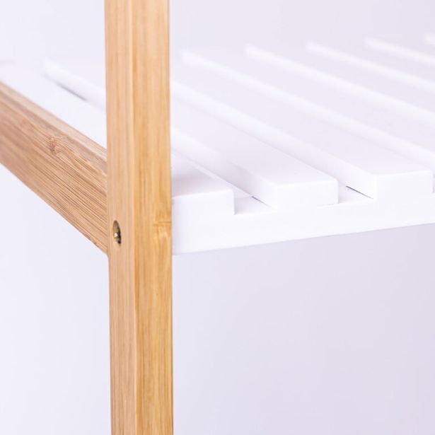 HOMESTYLING Policový regál do koupelny dřevěný 79 cm KO-784200930