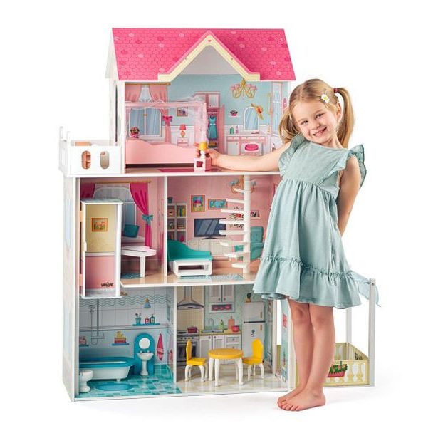 WOODY Růžový domeček s výtahem  "Malibu" new