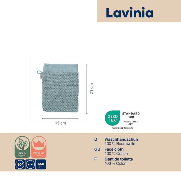KELA Žínka Lavinia 100% bavlna 15,0 x 21,0cm ledově modrá KL-23988