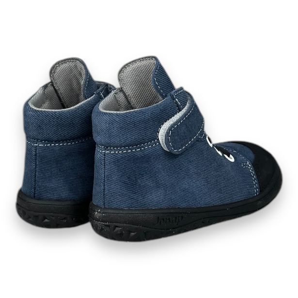 Dětská celoroční obuv Jonap BAREFOOT - Modrá riflovina
