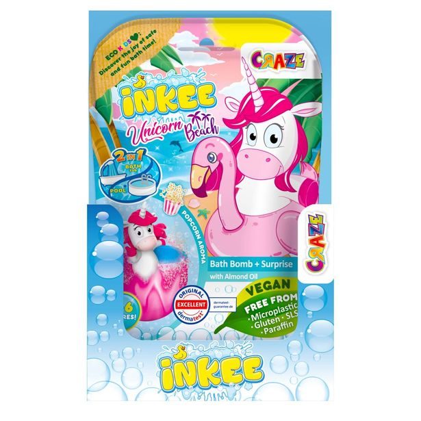 INKEE - Šumivá bomba do vany s překvapením - Plážový jednorožec
