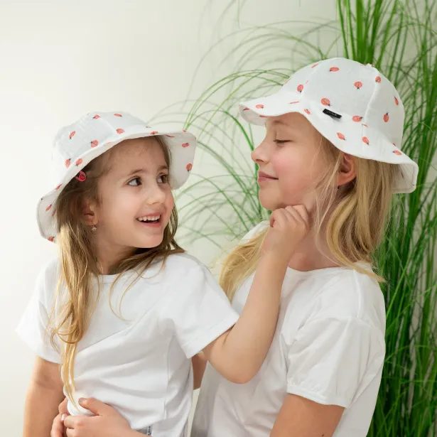 ESITO Dívčí klobouk mušelín Beruška - bílá / XS