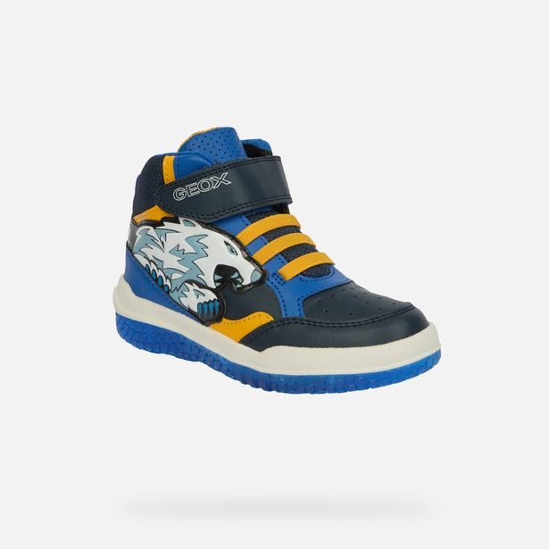 Modré svítící chlapecké tenisky Geox Buzzerlight Boy