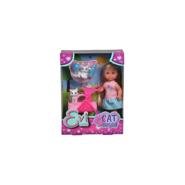 Panenka Evička s kočárkem pro kočičky