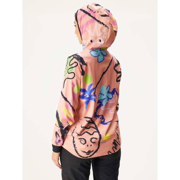 Unuo, Dámská softshellová bunda bez zateplení pružná Basic, Meruňková, Fantazie