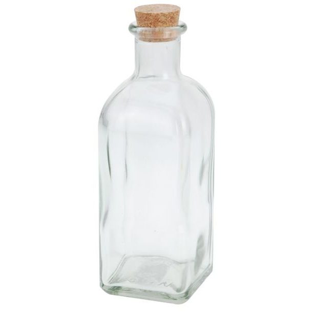 láhev 0,50l hran.+kork.zátka, ocet/olej, sklo
