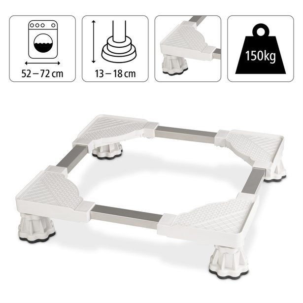 Xavax podstavec pod pračku/sušičku a jiné, 52x52 až 72x72 cm, výška 13-18 cm, nosnost 150 kg