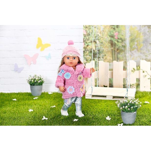 BABY born Souprava s růžovým kožíškem, 43 cm