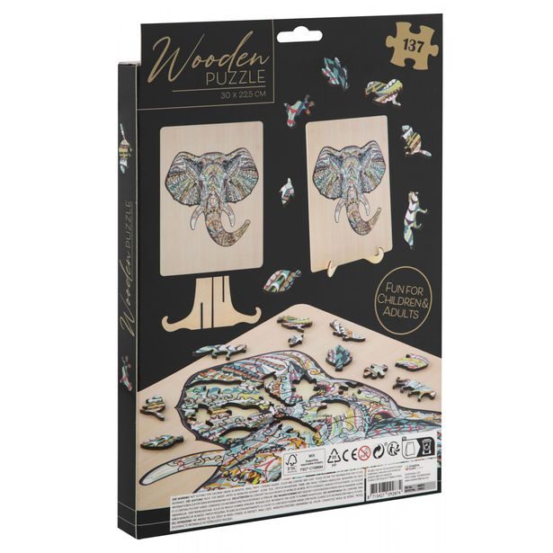 Dřevěné puzzle Slon - 137ks