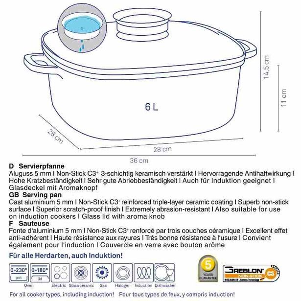 KELA Pekáč čtvercový s aroma poklicí 28 cm KERROS KL-11553